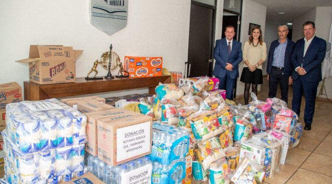 DIF Michoacán enviará a Guerrero 4 toneladas de víveres donadas por Colegio de Notarios